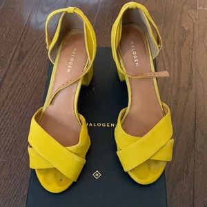 Halogen Theo mustard suede sandals